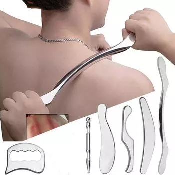 Медицинский скребок Гуа Ша из нержавеющей стали, физиотерапевтический нож для фасции, миофасциальный релиз, инструменты IASTM, нож для физиотерапии C