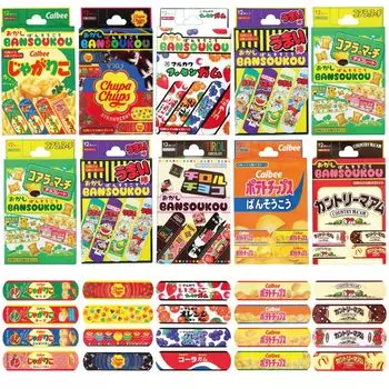 Медицинское оборудование, экстренная помощь, повязка, серия «Случайные сладости», набор из 10 коробок, всего 120 штук, штук х 10, стандартный размер 19 x 72 мм, сделано в Японии