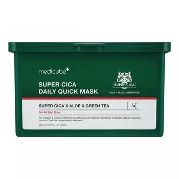 [MEDICUBE] Ежедневная быстрая маска Super Cica 350 мл, 30 шт.