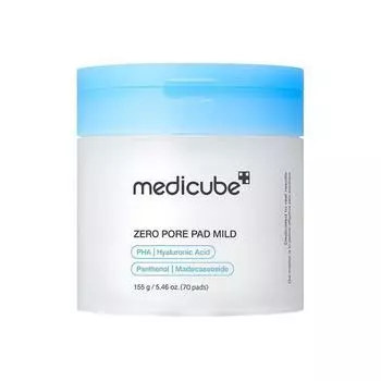 Medicube Zero Pore Pad Mild 70 Падов – Корейские Ежедневные Пэды-тонеры с PHA для Чувствительной Кожи с DERMA-CLERA и Гиалуроновой Кислотой