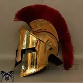 Medieval Armour King Leonidas Greek Spartan Roman Helmet | Men s Spartan Warrior Headwear Costume Accessories | 300 Movie Authentic Replica Helmet как