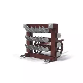 Medieval Castle Military Scene Tent Soldier Siege Weapon Small Particle Mosaic Building Block Ornament