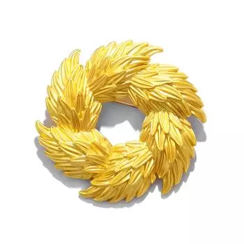 Medieval Gold Olive Branch Brooch Fashion Women S High-End Design Sense Temperament Corsage Suit Sweater Jacket Accessories Tide