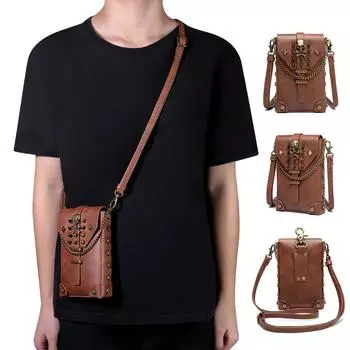 Medieval PU Leather Retro Riveted Small Square Bag, Niche Original Design, Women s Single-shoulder Bag, Versatile Underarm Crossbody Bag