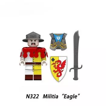 Medieval Series Militia Soldier Building Block Children s Toys