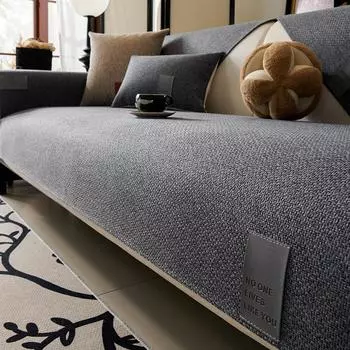 Medieval Style Imitation Hemp Sofa Cushion Non-slip Couch Cushion Seasons Universal Sofa Mat Simple Sofa Slipcover Living Room 70x70cm 1pcs