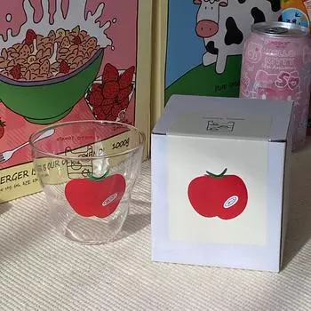 Medieval Style Niche Simple Ins Tomato Glass Retro Tomato High Temperature Juice Cup Coffee Cup 280Ml Dishwasher 280ml