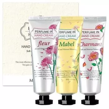 Mediflower Medi Flower Perfume in Hand Cream 3 Set, 1 set, Набор популярной корейской косметики