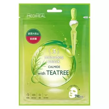 MEDIHEAL 3-минутная тканевая маска с кармидом и TEATREE, 7 листов [оригинальный продукт] (х 1)