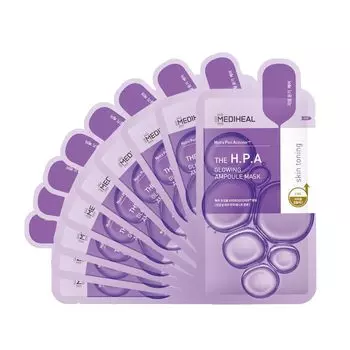 MEDIHEAL Ампульная маска Увлажнение Сияние Отшелушивание Уход за грубой сухой кожей (10P) (HPA)