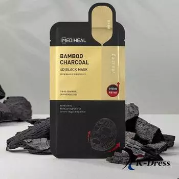Mediheal Bamboo Charcoal 4D Черная маска, 1 коробка (5 листов) 1 BOX (5 Sheets)
