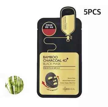 MEDIHEAL Bamboo Charcoal 4D Черная маска 25 мл * 5 шт.