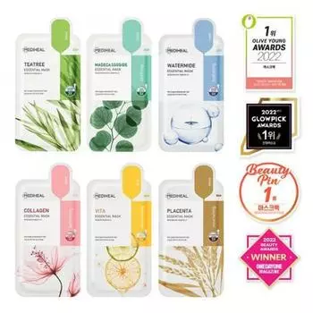 Mediheal [Best] Mediheal Tea Tree Madecassoside Collagen Watermide Vita Placenta Essential Mask 1 шт. Выберите 1 из 6 типов Watermide 1 шт.