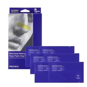Mediheal Blackhead Melting Clear Nose Pack Step One Sebum Softing 6 упаковок