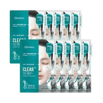 Mediheal Capsule 100 Bio Secondum Soothing Clear 10 sheets,Korean mask pack