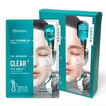 Mediheal Capsule 100 Biosecondum Clear Alpha Sheet Mask/Pack, 1 шт., 10 листов