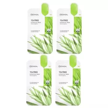 MEDIHEAL, чайное дерево, маска для красоты, 4 листа, 24 мл (0,81 жидких унций) каждый