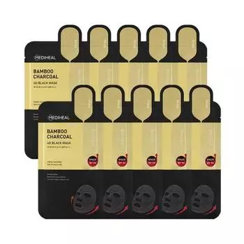 Mediheal Черная маска Bamboo Charcoal 4D, 10 листов