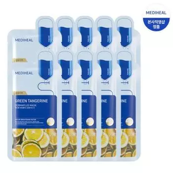 Mediheal Derma Plus Green Tangerine Mask 10 листов, 1 упаковка, 10 штук