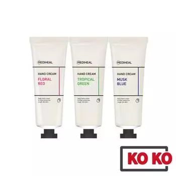 [Mediheal] Ежедневный крем для рук 50 мл (3 типа) Цветочный красный, тропический зеленый, синий мускус Floral Red