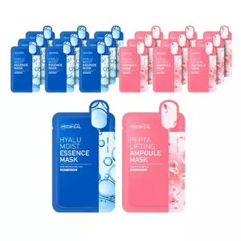 Маска-эссенция Mediheal Hyalu Moist + маска-ампула Pepta Lifting, 20 листов, 1 набор