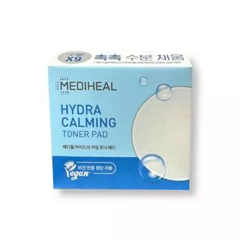 MEDIHEAL HYDRA CALMING TONER PAD 90ea , Увлажняющий, Kbeauty, корейская косметика, пробник