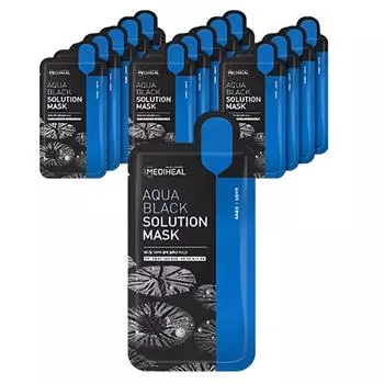 Mediheal Маска Aqua Black Solution 15 листов, 1 комплект 23ml X 15 Sheets (1Set)