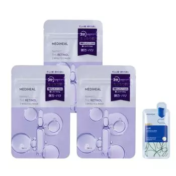 MEDIHEAL OFFICIAL 3-минутная маска 7 листов 3 комплекта В комплект входит пробная маска 1 шт. 3-минутная маска 7 шт. Корейское увлажнение кожи (ретинол) + (ретинол)