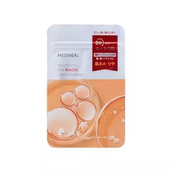 MEDIHEAL OFFICIAL 3-минутная маска 7 шт. 3-минутная маска 7P Shiny Moisturizing Korean Pack Skin Care Moist (Ниацин) (Ниацин) (1SET) оранжевый