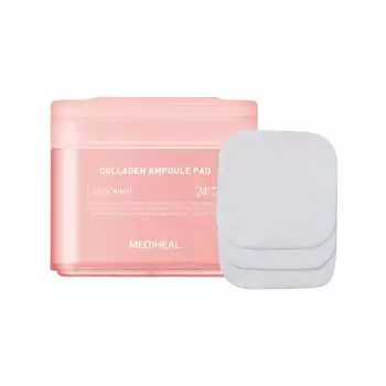 MEDIHEAL OFFICIAL Square Toner Pads (Collagen) 100 Pieces 170ml Square Facial Toner Pads (Collagen) 100P 170ml Ampoule Pad Wiping Pad Skin Care Korean