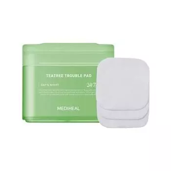 MEDIHEAL OFFICIAL Square Toner Pads (Tea Tree) 100 Pieces 170ml Square Facial Toner Pads (Teatree) 100P 170ml Trouble Pad Wiping Pad Skin Care