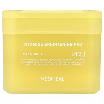 MEDIHEAL, Осветляющие салфетки с витаминами, день и ночь, 100 шт.
