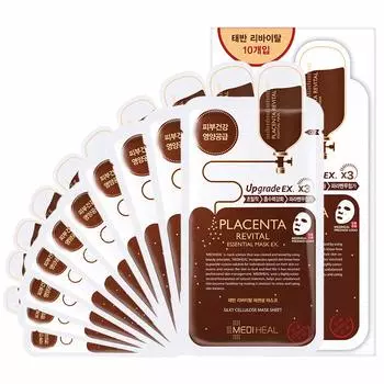 MEDIHEAL PLACENTA REVITAL ESSENTIAL MASK 10 pieces face mask