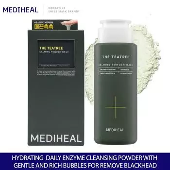 MEDIHEAL Teatree CALMING Powder Wash 50g Увлажняющее очищающее средство для лица для удаления черных точек