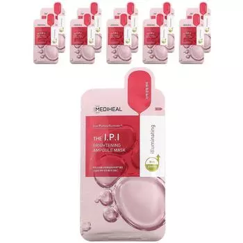 Mediheal IPI Brightening Ampoule Mask 10 шт., Осветляющая, Антивозрастная, Укрепляющая, Увлажняющая, Корейская косметика, Kbeauty, образец