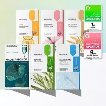 Mediheal Упаковка Essential Mask 10 листов (+1 бесплатный лист), выберите 1 из 6 типов Vita 10 sheets