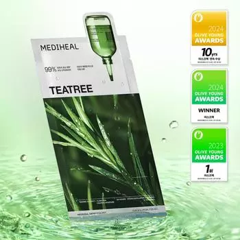 Mediheal Успокаивающая увлажняющая маска с маслом чайного дерева, 1 лист Успокаивающая увлажняющая маска с маслом чайного дерева, 1 лист