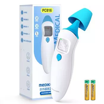 МЕДИКЕН 1 Секунда 2 Измерения Белый Термометр, Бесконтактный, Измерение, Режимы, Управление одной кнопкой, белый