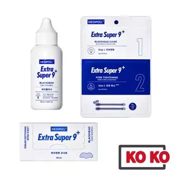 [Medipeel] [Daiso] Extra Super 9 Plus 2.0 Blackhead Care Solution 3 Types / Очиститель пор / Маска для носа Nose Pack 1set