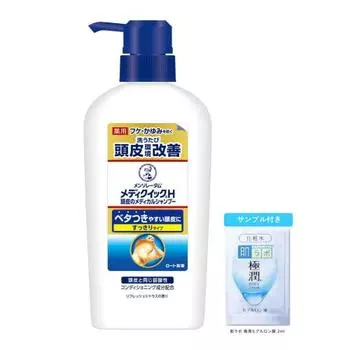 MediQuick H Scalp лечебный шампунь для тела с дозатором 320 мл (слабокислотный, на основе аминокислот, без силикона, предотвращает появление перхоти и зуда) + Пакетик Gokujun в комплекте