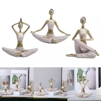 Медитация Дзен Йога Статуэтки Йога Леди Статуэтки для Домашней Комнаты Стола Полка Декор Идеи Подарков Смоляной Духовный Декор A