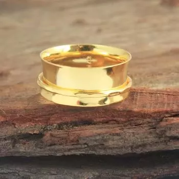 Meditation Spinner Ring 100% стерлингового серебра 925 пробы Ювелирные изделия ручной работы с желтым покрытием 5 жёлтый/золотой