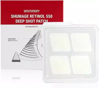 MEDITHERAPY Shumage Retinol 550 Deep Shot Patch (4 патча), Антивозрастной, Увлажняющий, Корейская косметика, Kbeauty, образец