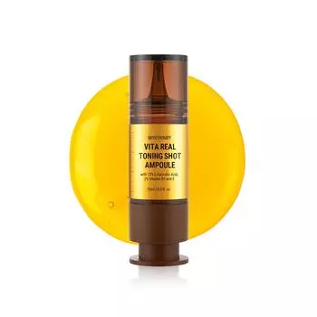 Meditherapy Vita Real Toning Shot Ampoule 15 мл, Осветляющий, Антивозрастной, Увлажняющий, Корейская косметика, Kbeauty, образец