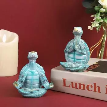 Медитирующая Черепаха Креативные Украшения Медитирующая Черепаха Медитация Черепаха Изделия Из Смолы Моделирование Статуэтки Животного Украшения One Size
