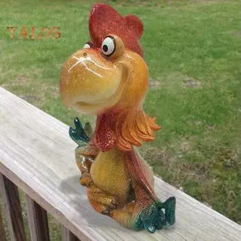 Медитирующий петух, украшение, мини-фигурка из смолы, мультяшный цыпленок, медитирующий петух, настольная скульптура для украшения домашнего офиса Cock