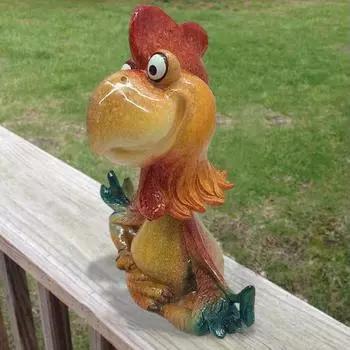 Медитирующий петух, украшение, мини-фигурка из смолы, мультяшный цыпленок, медитирующий петух, настольная скульптура для