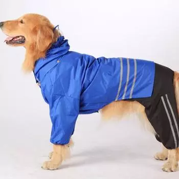 Medium and large dog dog Golden Retriever Satsuma four-legged outdoor waterproof raincoat pet supplies dog clothes S