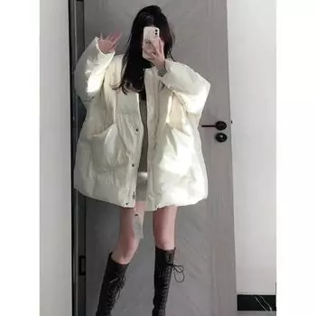 Куртка женская зимняя с утеплителем из хлопка средней и длинной длины, утолщенная, теплая, мягкая, с утеплителем из хлопка, прилив S