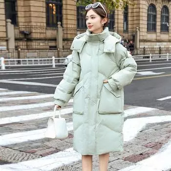 Medium and long down jacket women s 90 down duck down winter 2024 new women s down jacket high-end women S (recommended within 55kg) чёрный